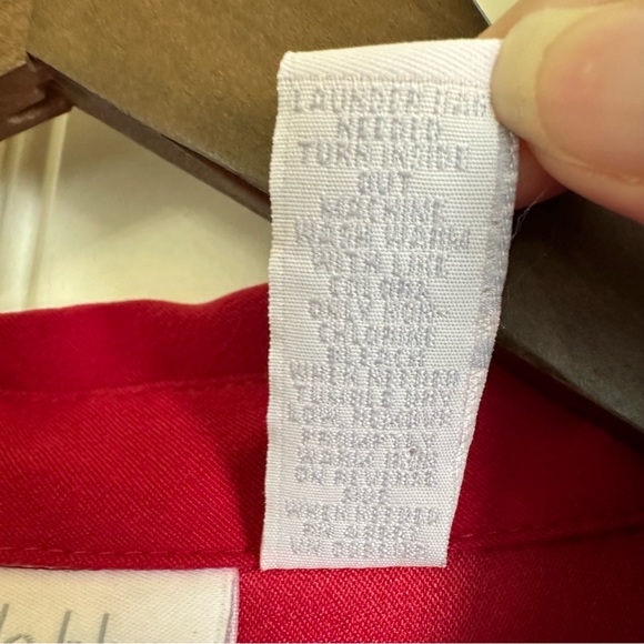 Cascade blue VTG beaded & embroidered red button-down top women L - Picture 9 of 10